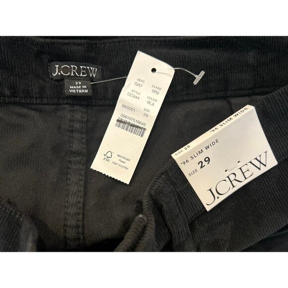 J. Crew Sailor slim-wide pant in stretch corduroy black size 29 - Picture 5 of 5
